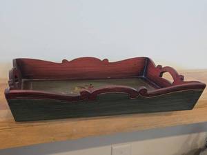 Wooden Serving Tray by Bebe� (Norway)  Norwegian Rosemaling style  16 x 12 x 2 12