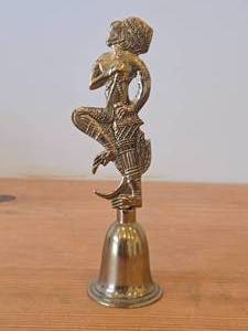 Vintage 6 12 Brass Bell Featuring Hindu Monkey God Hanuman