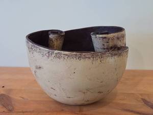 The Alcatraz Bowl by Hector Montero - Hand-Formed Ceramic Sculpture Bowl (Made In Mexico)