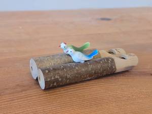 Lot of (2) Valle German Black Forest Bird Whistle - Hand carved from Linden Wood