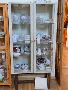 Wood  Glass-Door Lighted Curio Cabinet 3-Glass Shelf 35 12 wide x 16 deep x 70 12 tall