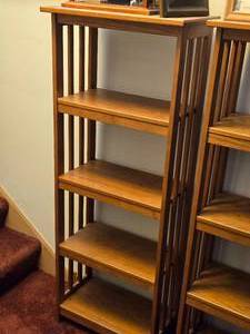 Solid Wood Bookcase 4-shelf  Mission style  23 wide x 14 deep x 60 tall