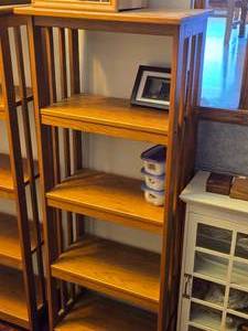 Solid Wood Bookcase 4-shelf  Mission style  23 wide x 14 deep x 60 tall