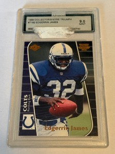 Edgerrin James RC Graded 9 Mint 1999 Collectors Edge Triumph #T163 Rookie Football Card