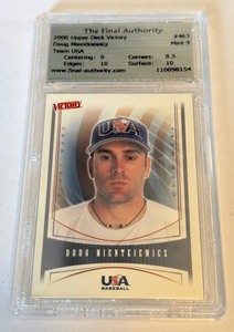 Doug Mientkiewicz Graded 9 Mint 2000 Upper Deck Victory Team USA #463 Baseball Card