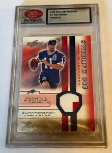 Rob Johnson Game-Worn Relic 2002 Score QBC Materials #5 Football Card