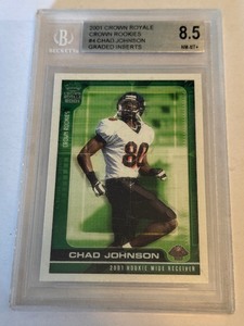 Chad Ochocinco Johnson RC Beckett 8.5 NM-MT 2001 Crown Royale #4 Rookie Football Card