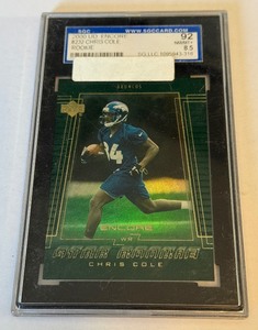 Chris Cole RC Graded SGC 92 8.5 NM-MT 2000 UD Encore #232 Rookie Football Card
