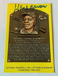 Hank Aaron Autographed National Baseball Hall of Fame Post Card