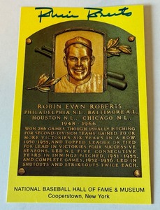 Robin Roberts Autographed National Baseball Hall of Fame Post Card