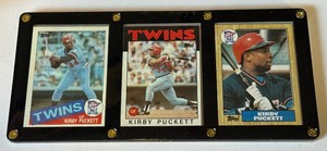 Kirby Puckett 3-Card Plaque w Rookie Card