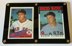 Roger Clemens 2-Card Plaque w Rookie Card