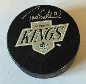 Tomas Sandstrom Autographed Los Angeles Kings Hockey Puck w UD COA