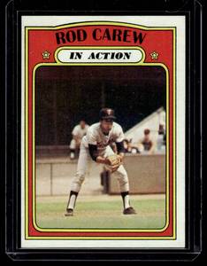Rod Carew RARE 1972 Topps In Action #696 High Number Vintage Baseball Card - Nice Shape Gradeable