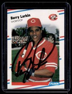 Barry Larkin Autographed 2nd Year 1988 Fleer #239 Baseball Card