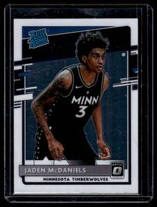 Jaden McDaniels RC 2020-21 Donruss Optic #175 Rookie Minnesota Timberwolves Basketball Card