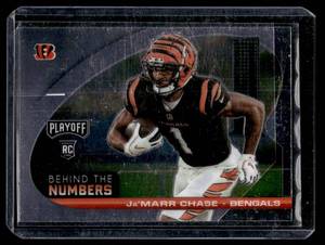 JaMarr Chase RC Behind the Numbers Insert 2021 Playoff #BTN-JCH Rookie Football Card