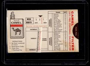 1972 Camel Pro Football Vintage Calculator and Standings