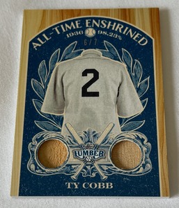 Ty Cobb Dual Bat Relic Numbered 6/7 2025 Leaf Lumber All-Time Enshrined #AE-69 Baseball Card - RARE!