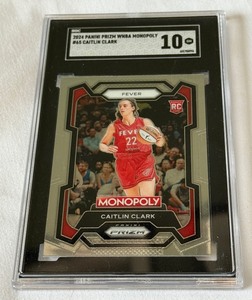 Caitlin Clark RC SGC 10 Gem Mint 2023 Prizm WNBA Monoploly #65 Rookie Basketball Card