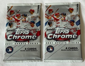 2 Packs - 2021 Topps Chrome Update Series Baseball Cards