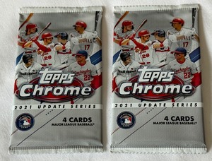 2 Packs - 2021 Topps Chrome Update Series Baseball Cards