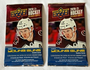 2 Packs - 2020-21 Upper Deck Extended Series Hockey Cards w Young Guns