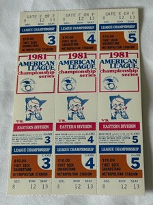 1981 American League Championship Series Phanton Ticket Set - Minnesota Twins Baseball