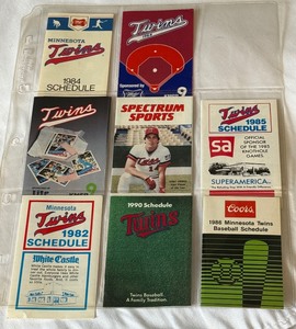 (8) Minnesota Twins Pocket Schedules 1982-1990