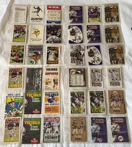 70 Minnesota Vikings Football Pocket Schedules 1983-2001