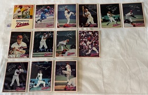 1985 Minnesota Twins 7-11 Team Set of 12 w Kirby Puckett Rookie Card