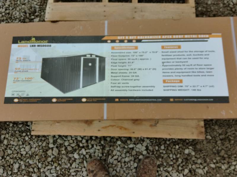 6ft x 8ft Galvanized Apex Roof Metal Shed