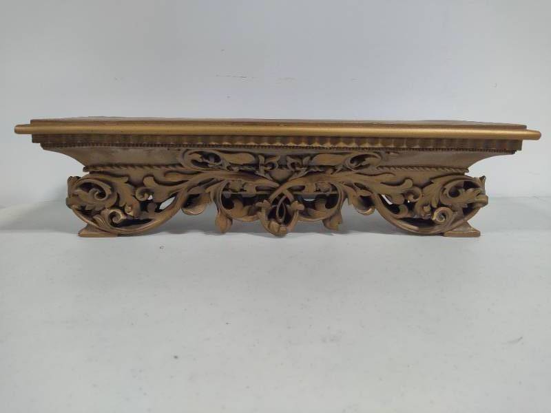 Gold Resin Scroll Ornate Wall Shelf