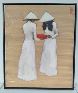 Nguyen Thanh Binh Vietnamese Women Framed Art - COA Included