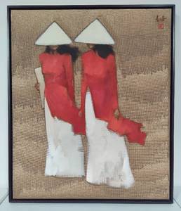 Nguyen Thanh Binh Vietnamese Women Framed Art The Red - COA Included