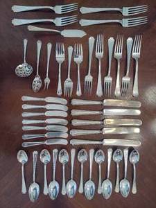 Gorham Fairfax Sterling Silver Flatware Monogrammed (42pcs)