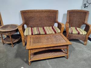 Four Piece Wicker Furniture Set