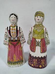 Hand PaintedSigned Greek Porcelain Dolls by Attikh Attica