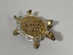 Sterling Filigree Turtle Brooch