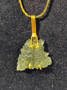 14K Moldavite Pendant