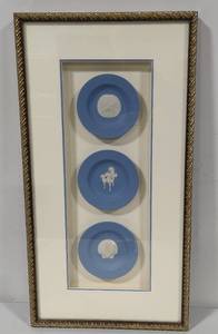 Wedgewood Blue Jasperware Framed Trinket Dishes