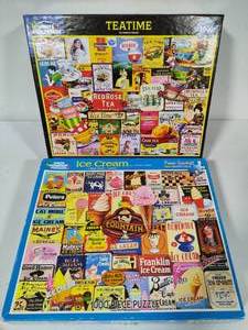 Two White Mountain 1000pc Puzzles - Complete -