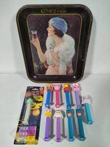 Vintage Pez Dispensers & Coca Cola Tray