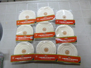 9 PTC 6 Loose Sewn 14 Hole Buffing Pads