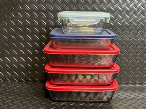 Anchor Hocking & Pyrex Glass Storage Containers - 5-Piece Rectangular Set with Lids