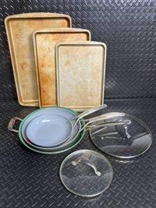 GreenPan Bakeware Set - 3 Rectangular Pans & 3 Glass-Lidded Pans