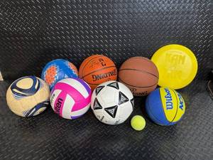 Mikasa Soccer Ball, Molten Volleyball, Wilson & Spalding Basketballs - Mixed Sports Balls Lot