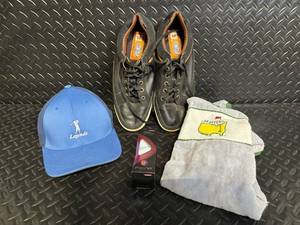 FootJoy Contour Casual Golf Shoes 9M & Legends Cap & Titleist Pro V1 Ball & Masters Towel & Socks