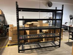 5-Tier Black Wire Shelving Rack - Heavy-Duty Steel Construction