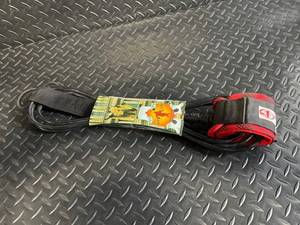 Hulakai Hawaii Surf Leash Ankle Strap - Black with Red Padded Cuff, Official Licensed